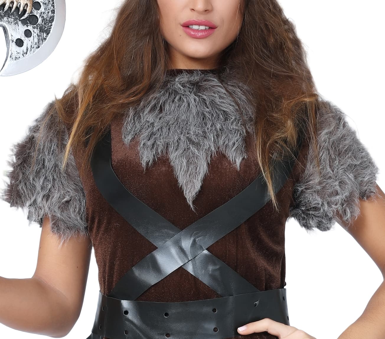 Viking – kostume til damer, brun og grå