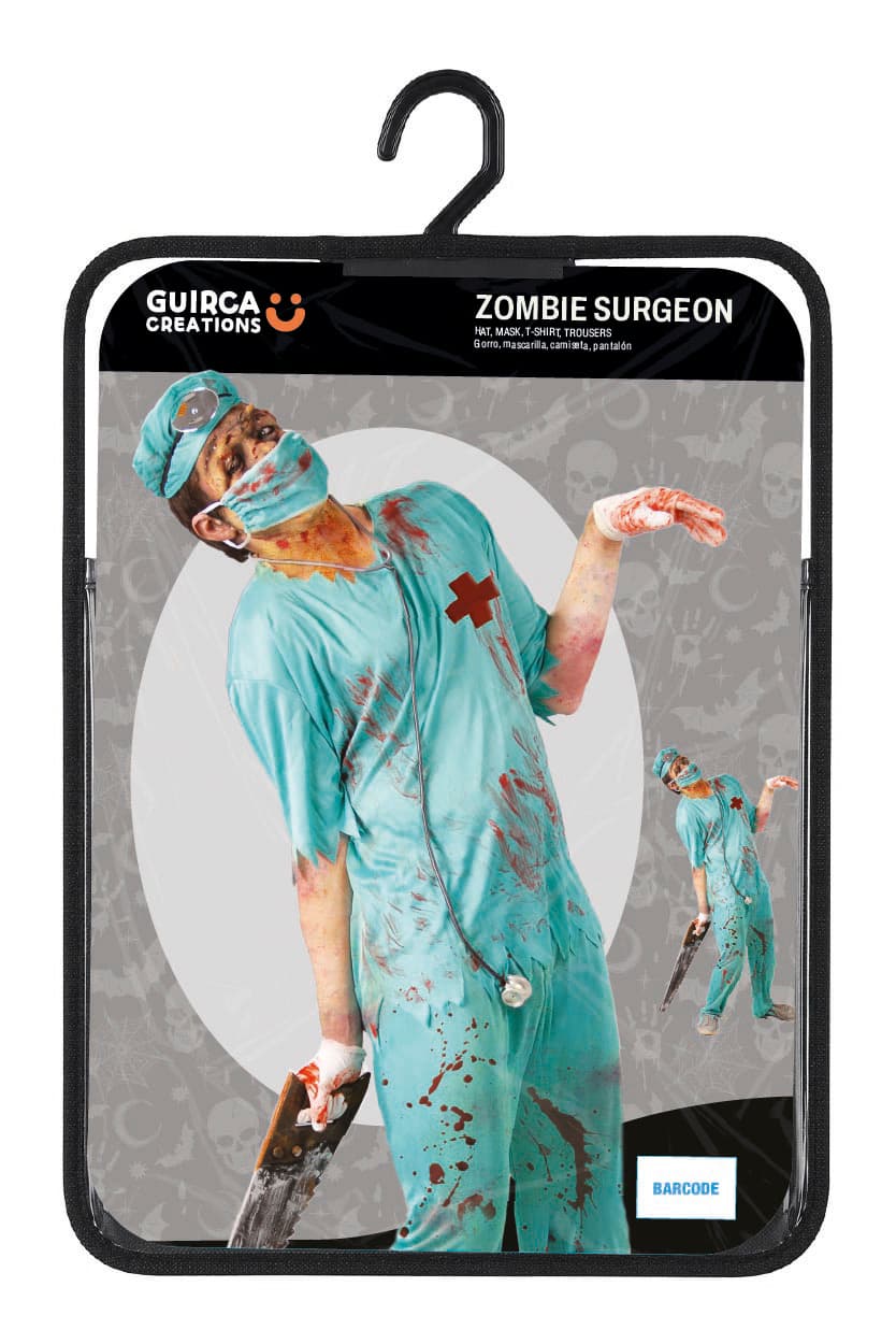 Zombiekirurg – kostume til herrer, blå