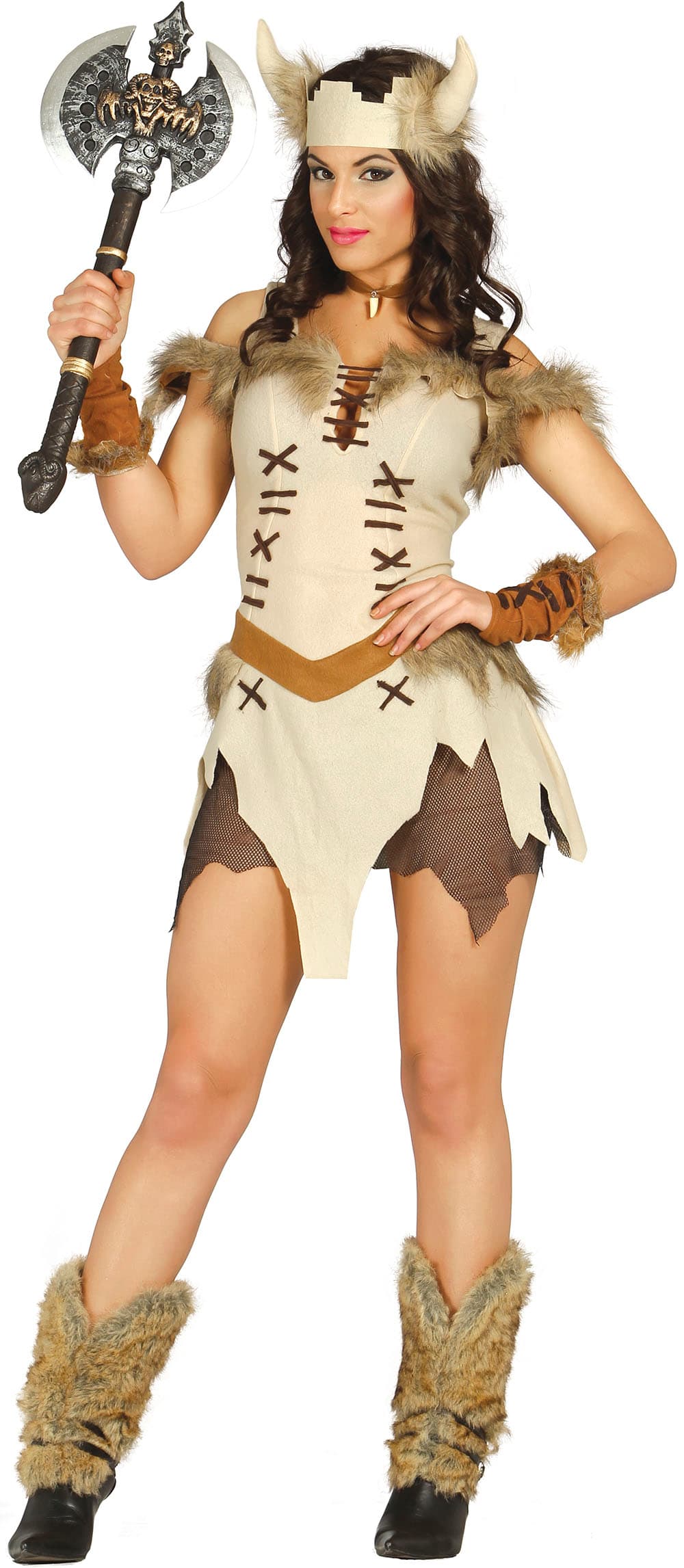 Viking – kostume til damer, beige og brun