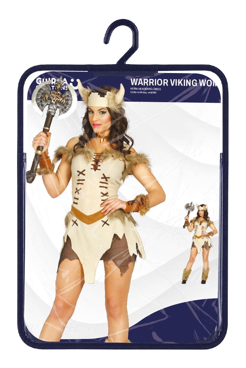 Viking – kostume til damer, beige og brun