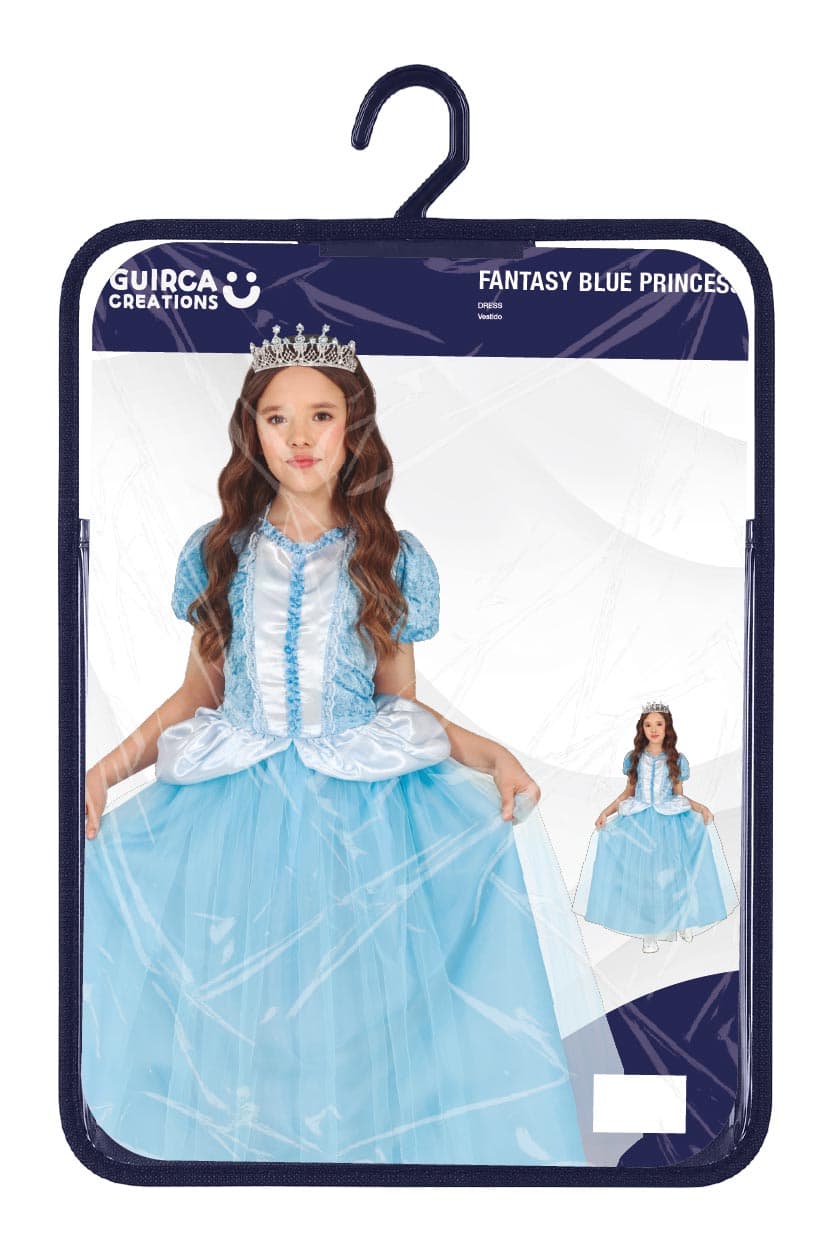 Blå fantasiprinsesse – kostume til piger