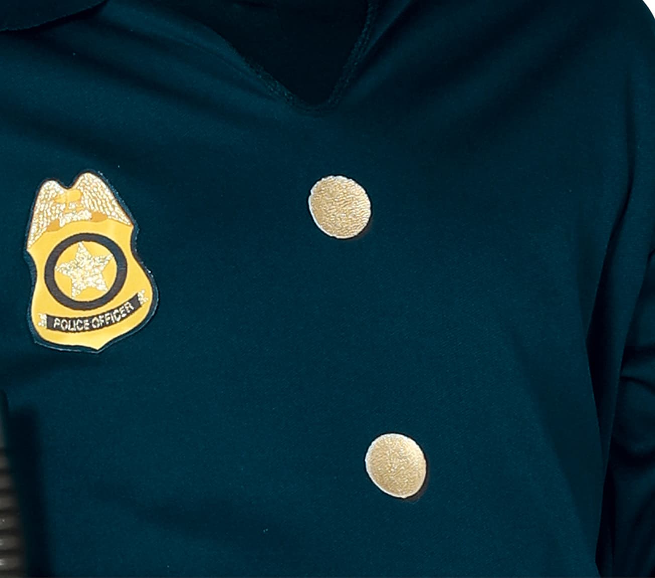 Politi – kostume til drenge, blå og guld