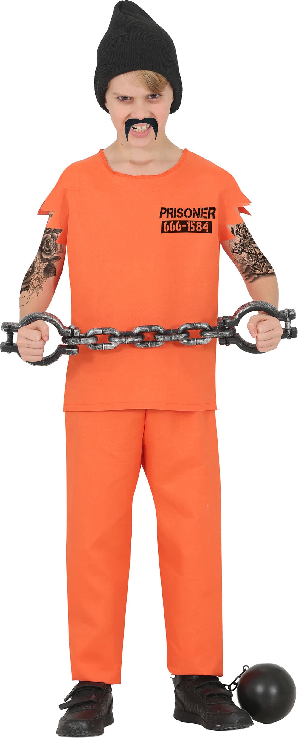 Fange – kostume til drenge, orange, model 82070