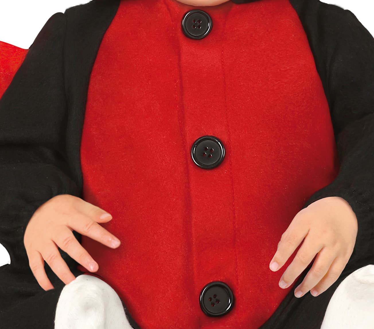 Flagermusponcho – kostume til baby, sort og rød