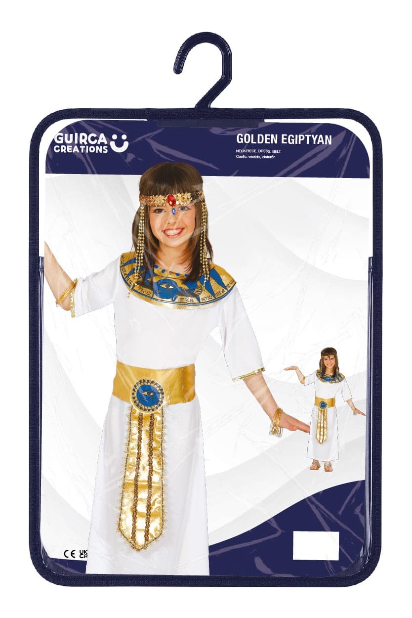 Egyptisk – kostume til piger, hvid og guld, model 83382