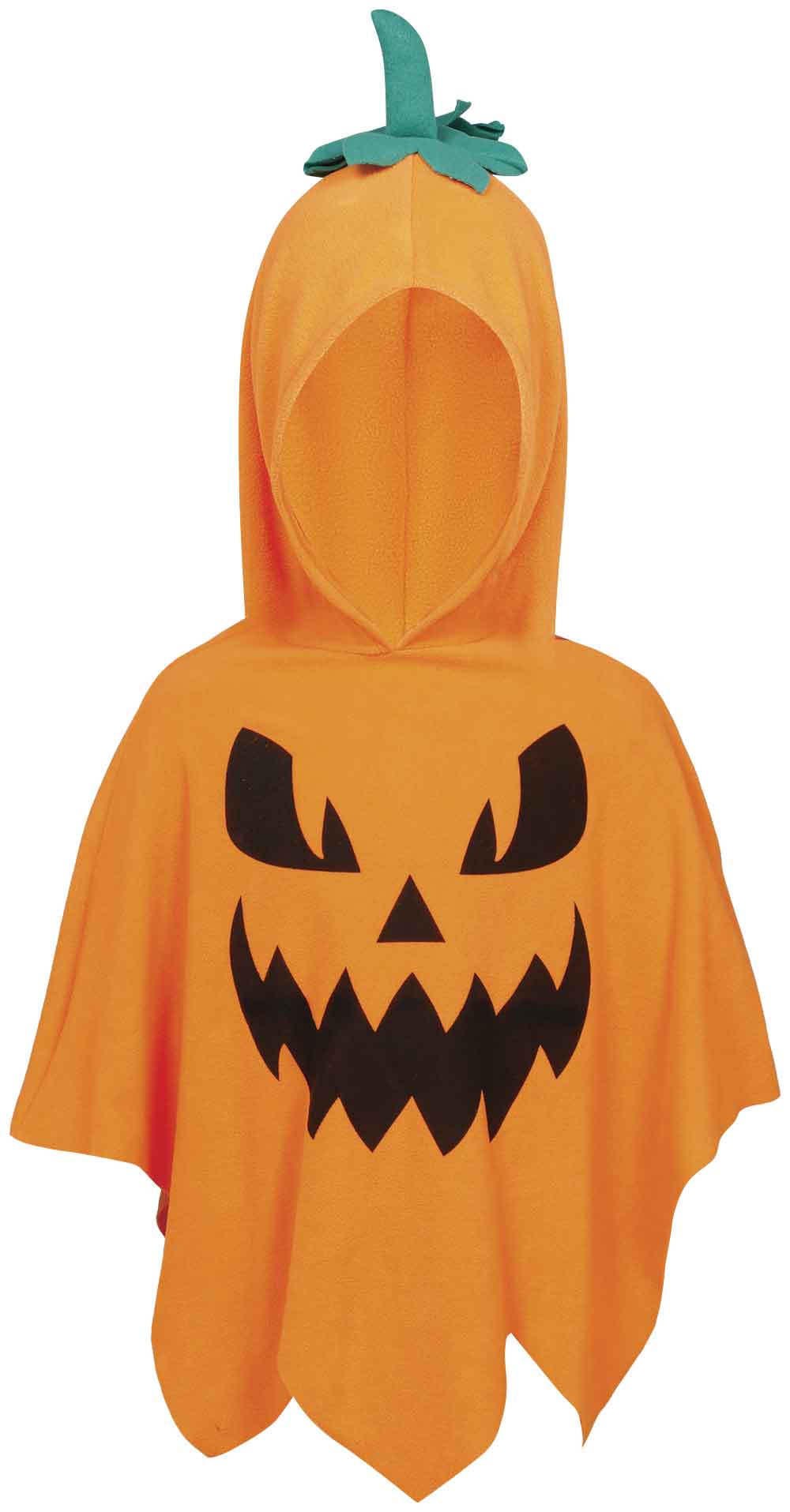 Græskarponcho – kostume til børn, orange og sort