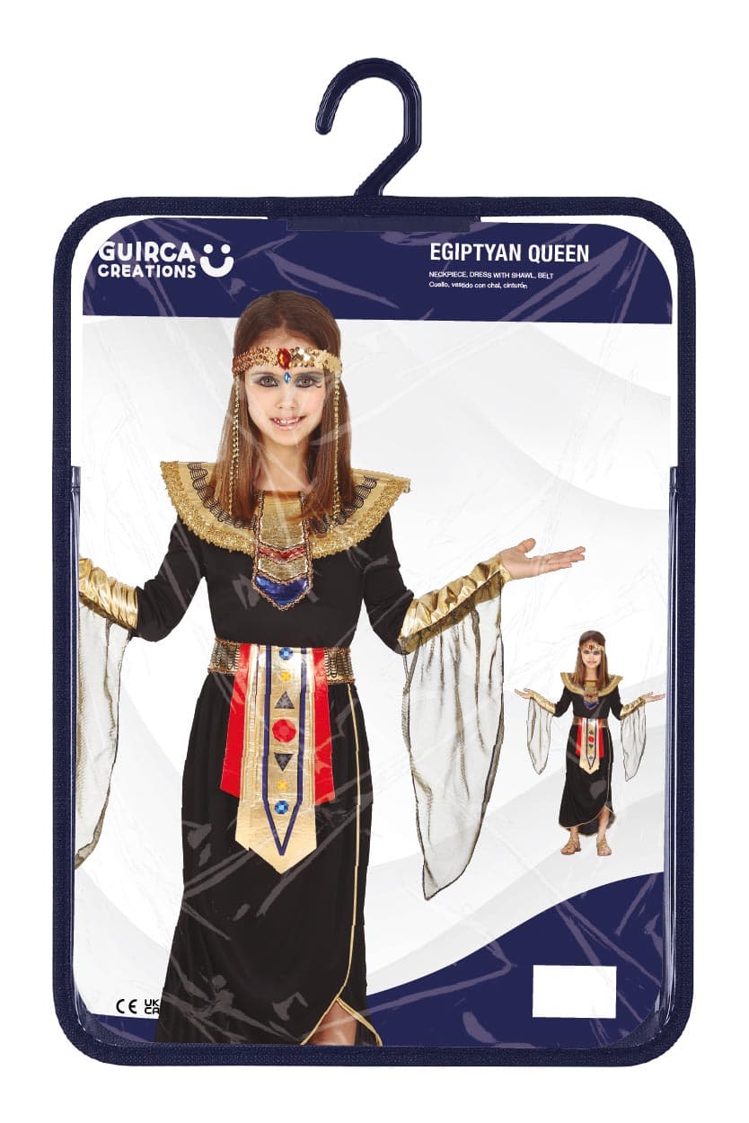 Egyptisk – kostume til piger, sort og guld, model 83548