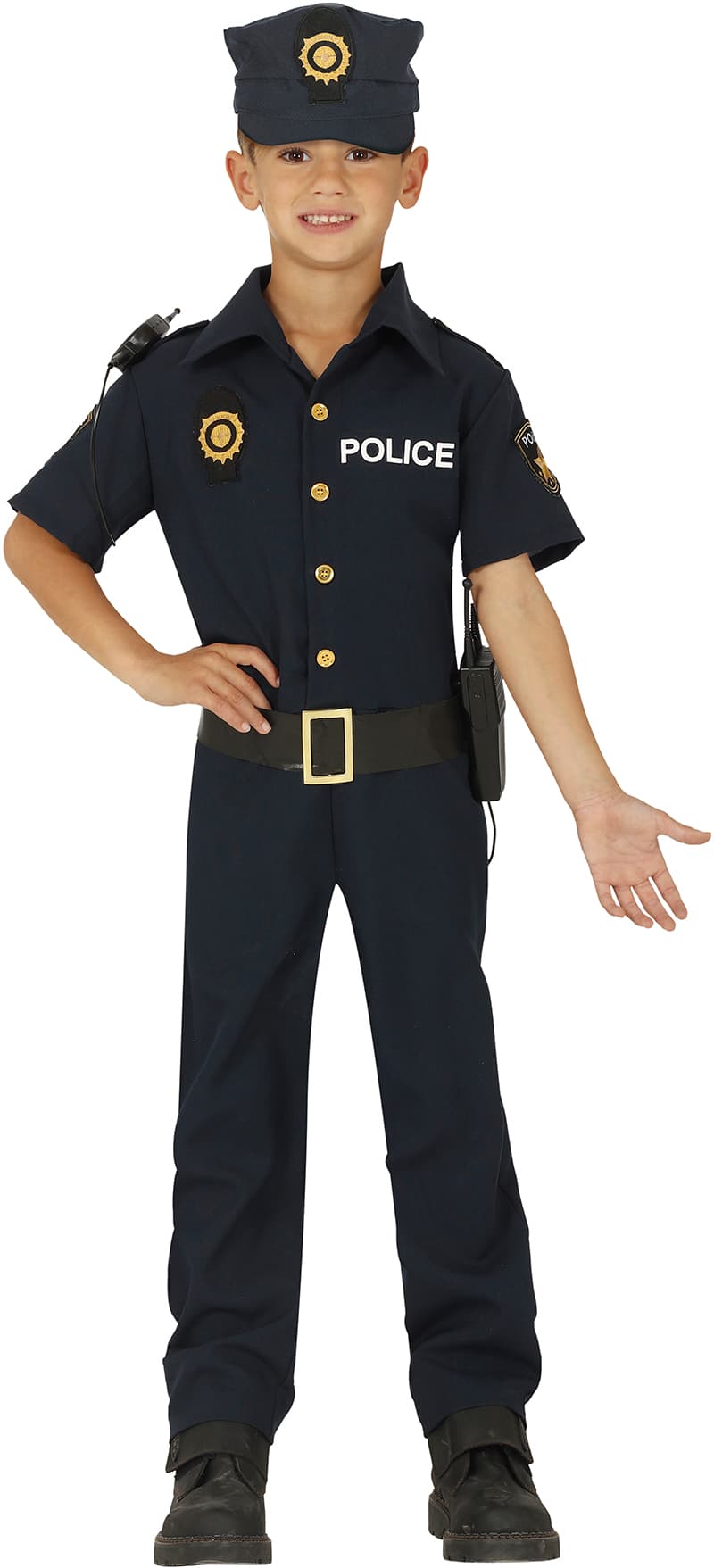Politi – kostume til drenge, blå, model 83742