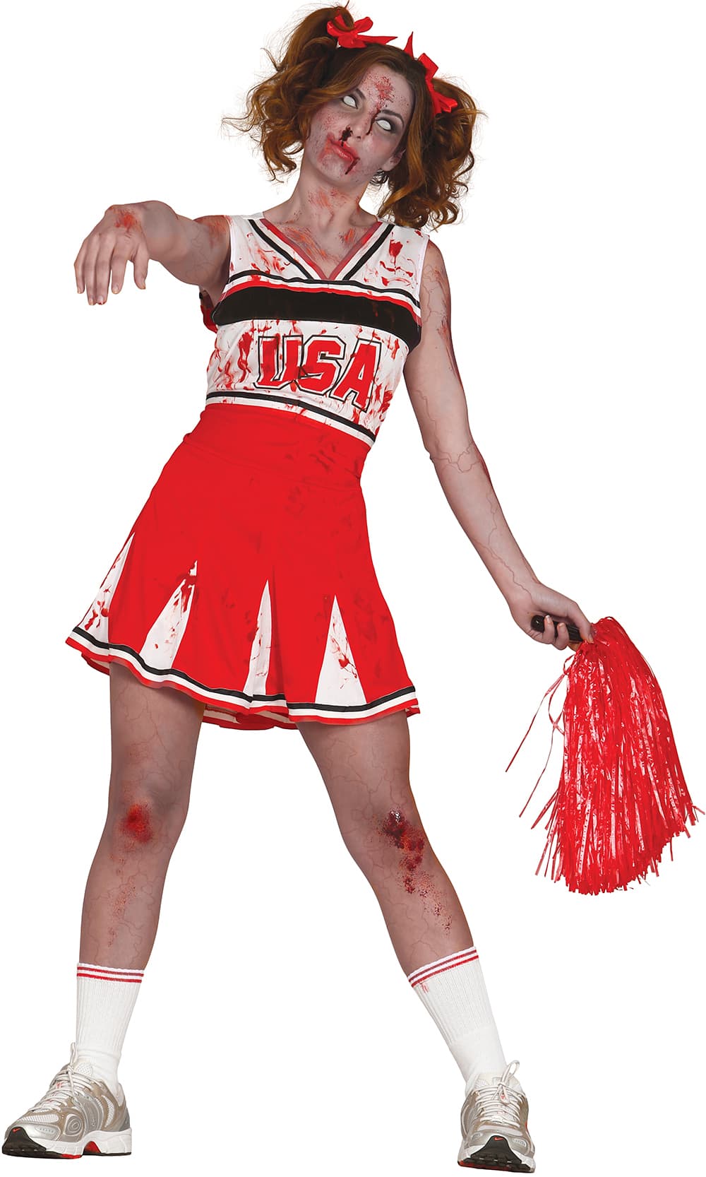 Zombie-cheerleader – kostume til børn og voksne