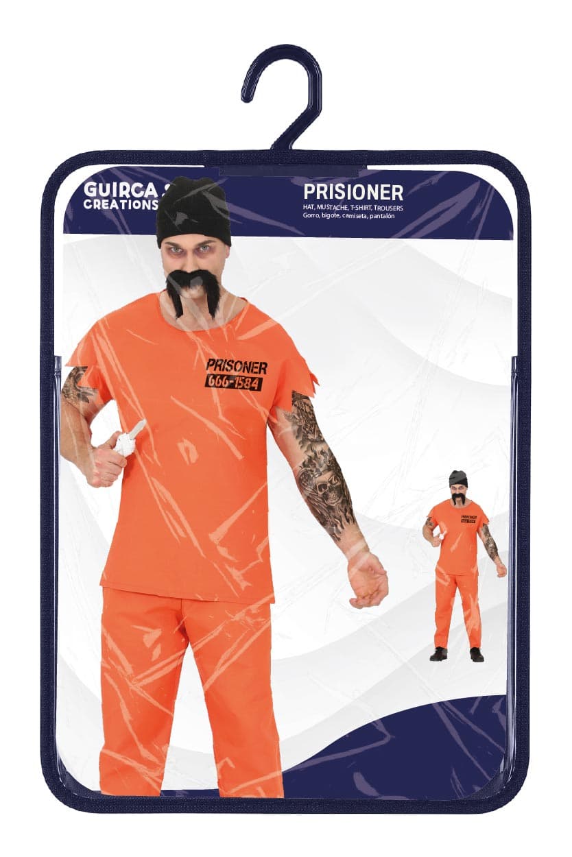 Fange – kostume til herrer, orange, model 84205