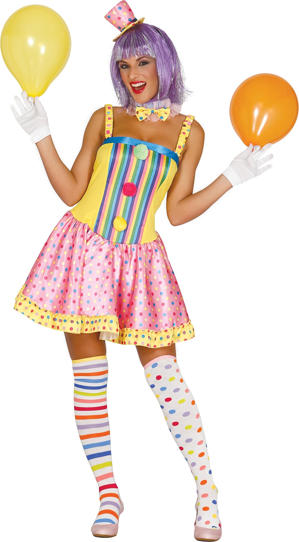 Klovn – kostume til damer, flerfarvet, model 84324