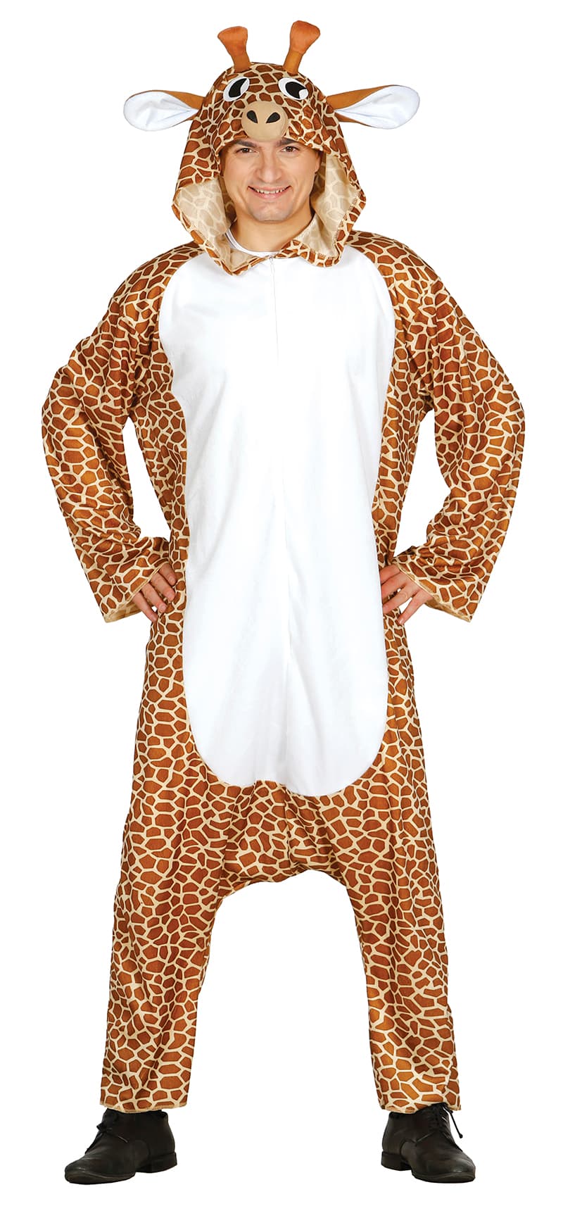 Giraf-kigurumi – kostume til voksne, brun og hvid