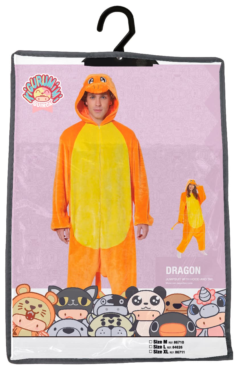 Orange drage – kostume til voksne