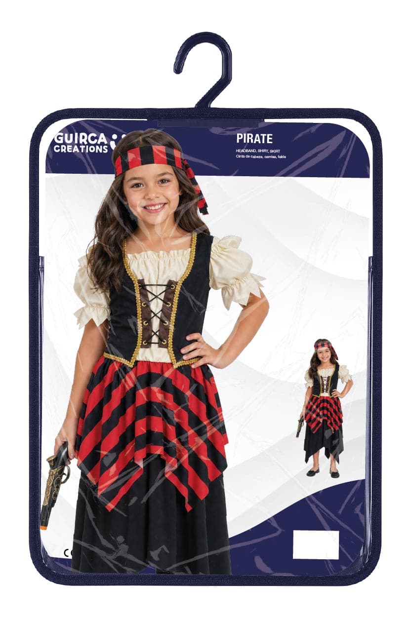 Pirat – kostume til piger, flerfarvet, model 85115