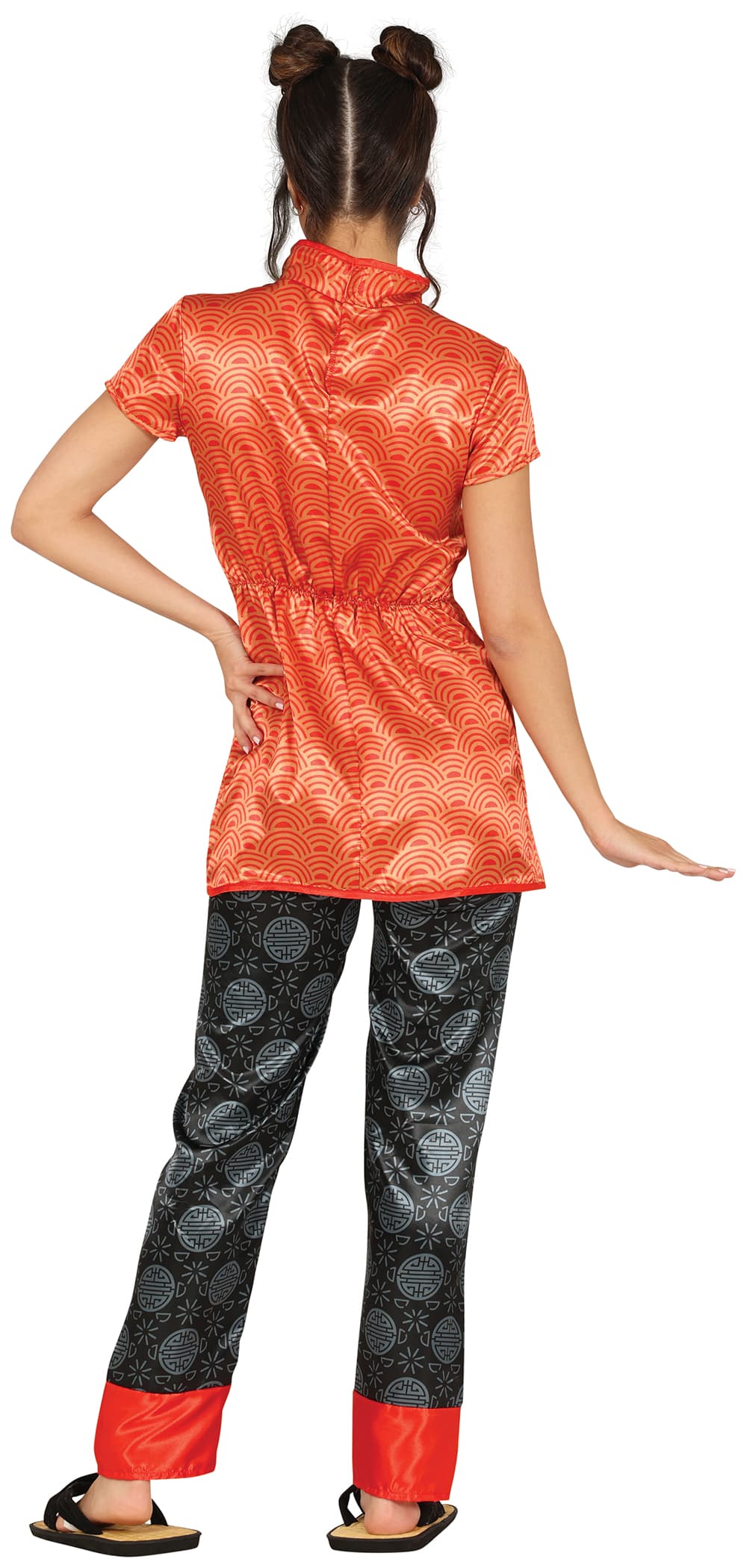 Kinesisk – kostume til damer, rød og sort, model 86213