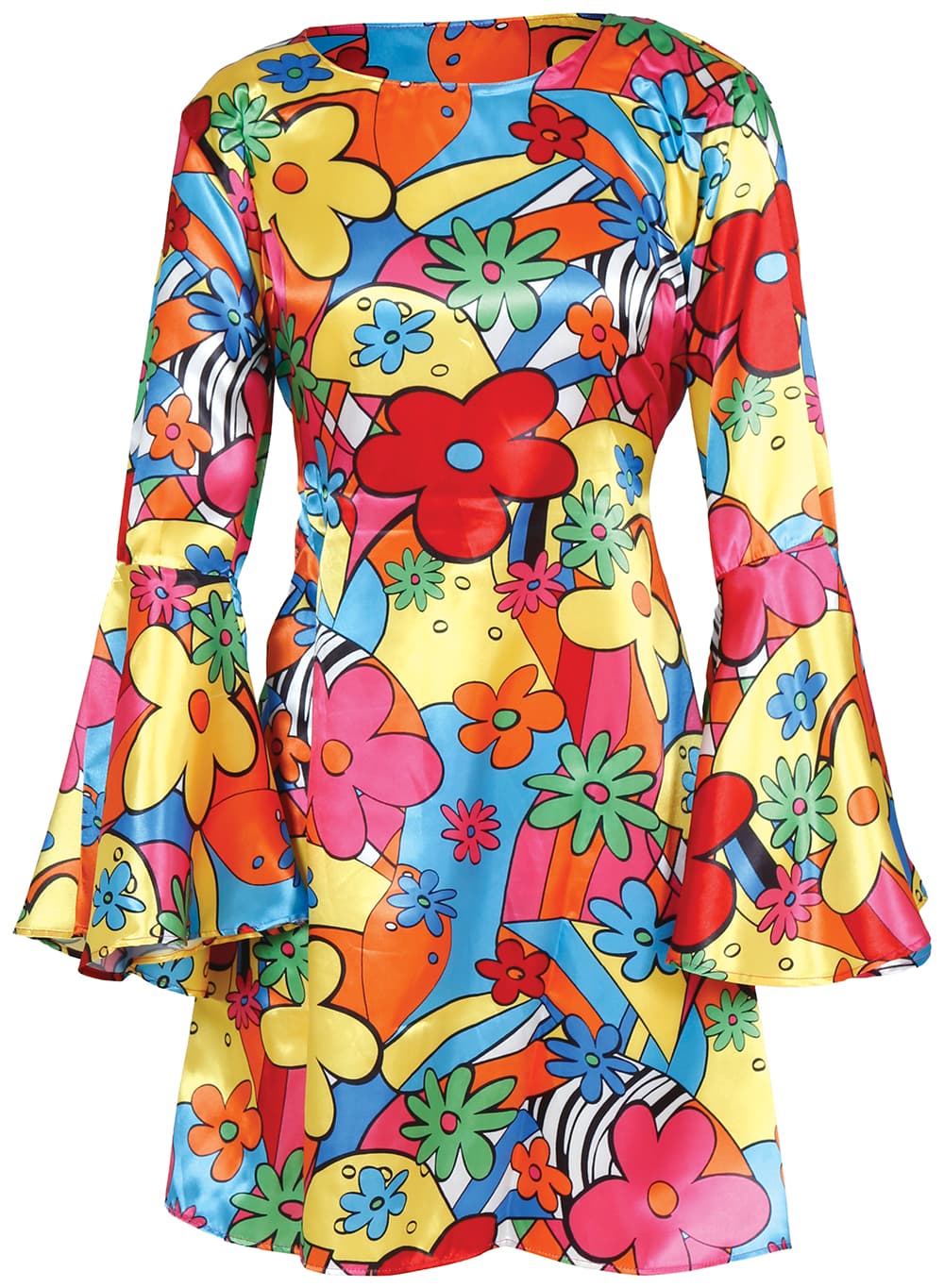 Hippie – kostume til damer, flerfarvet, model 86435
