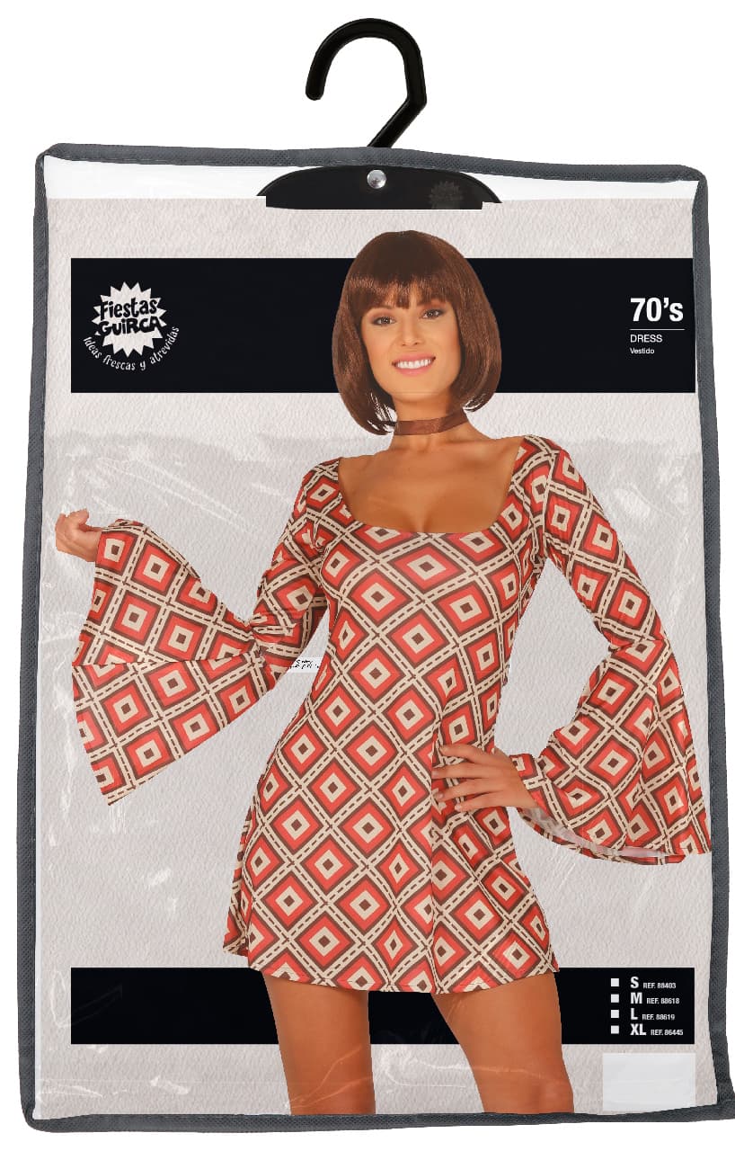 Disco – kostume til damer, flerfarvet, model 86445