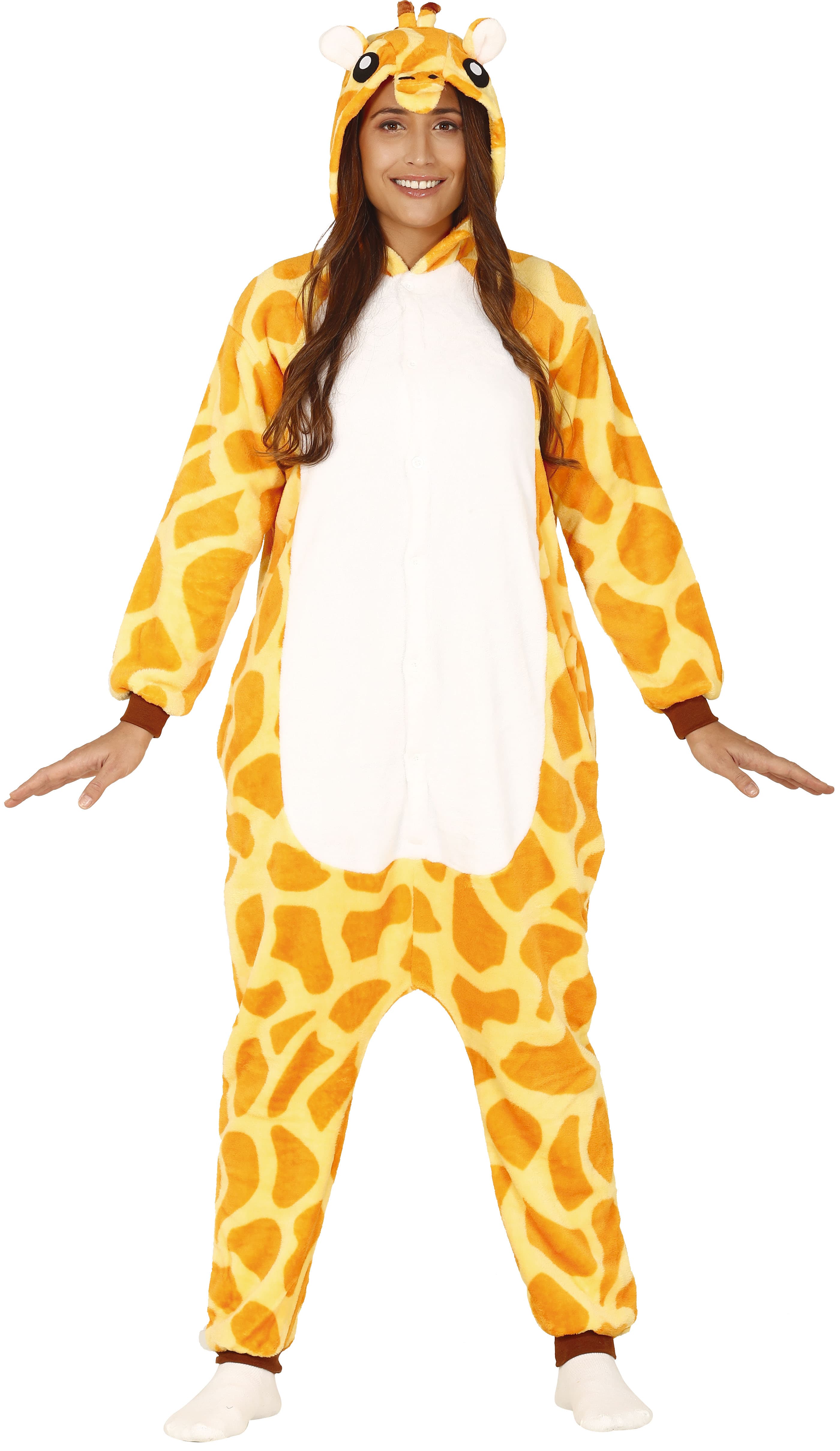 Giraf-kigurumi – kostume til voksne, hvid og gul