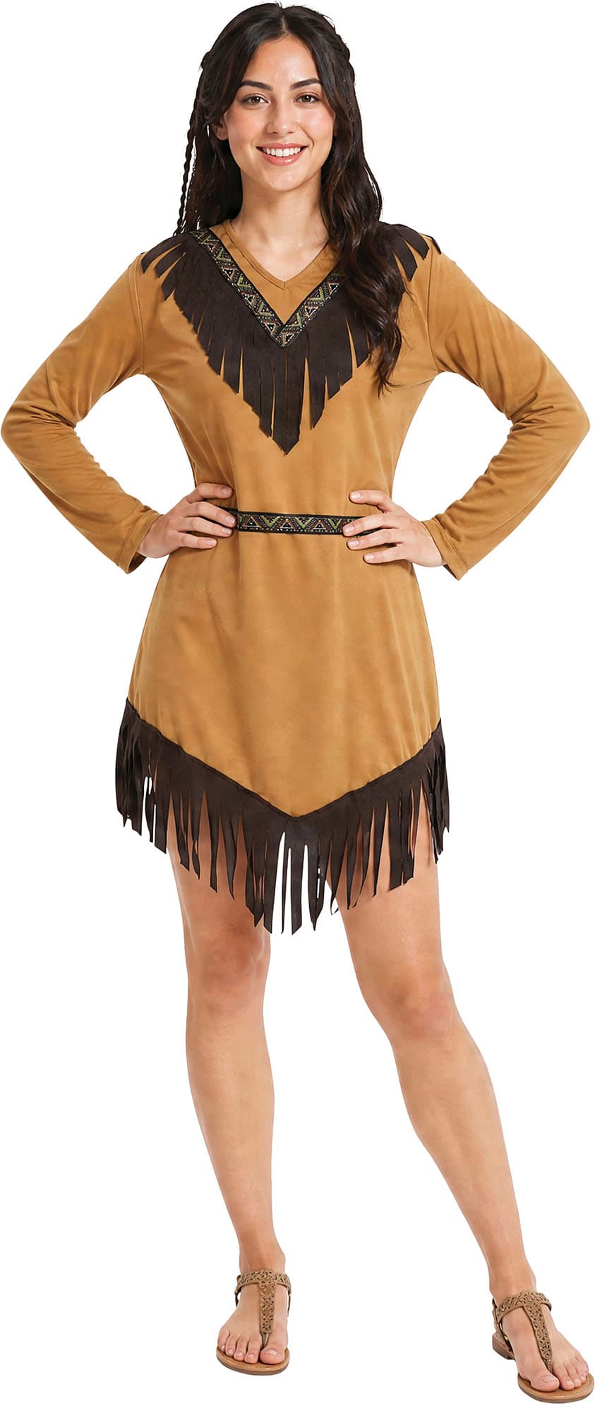 Indianer – kostume til damer, brun, model 86798