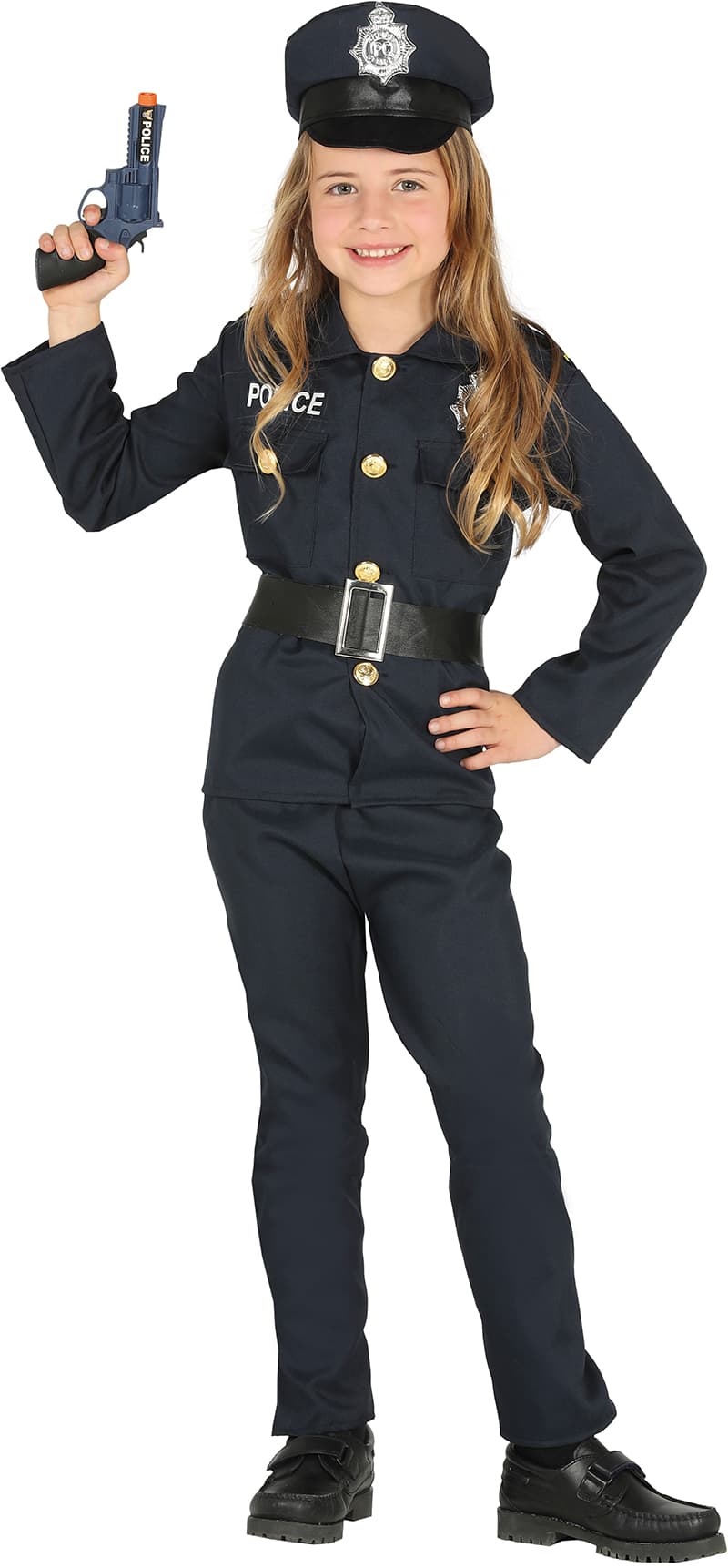 Politi – kostume til drenge, blå, model 87455