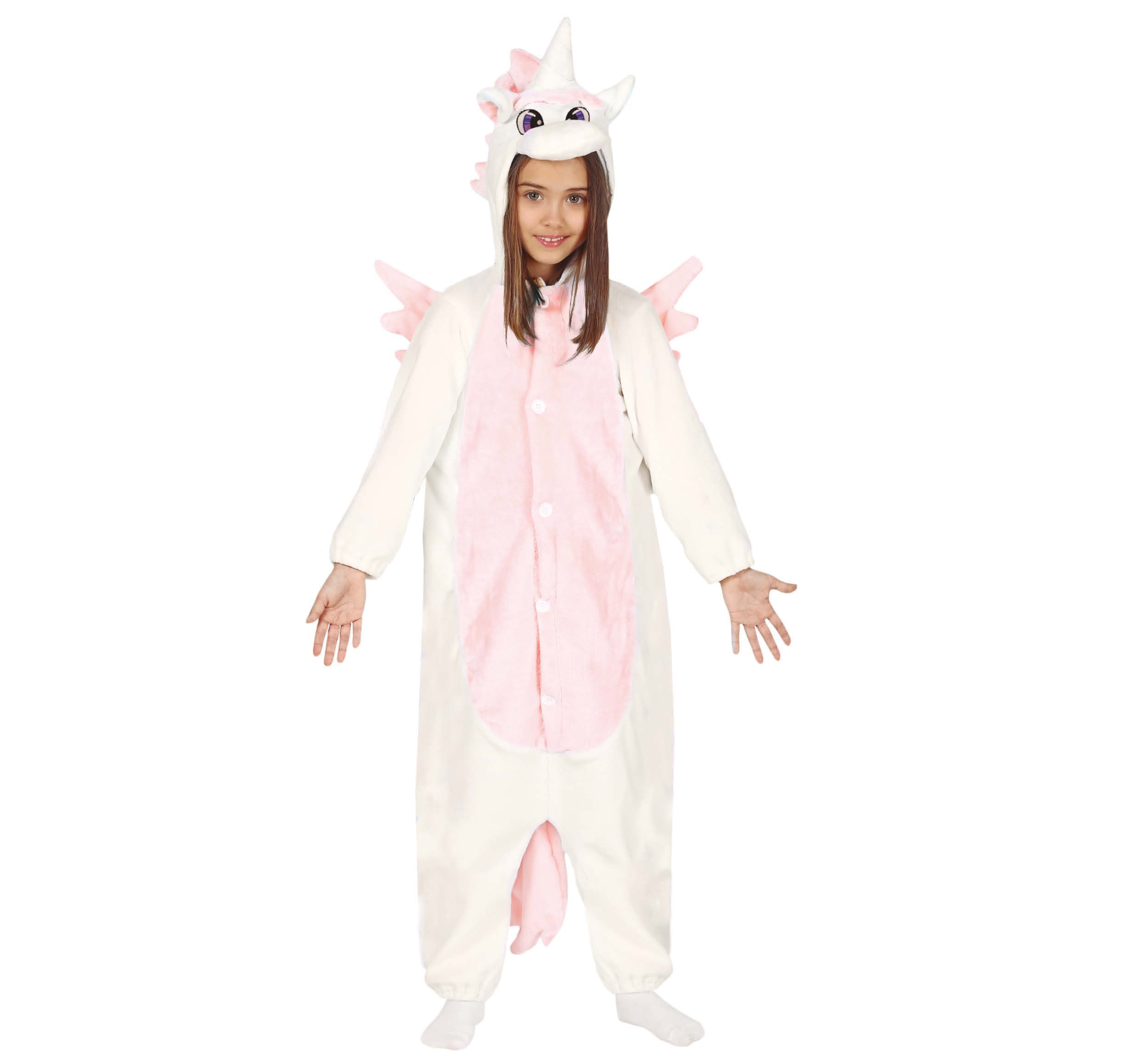 Enhjørning-kigurumi – kostume til børn, hvid og lyserød