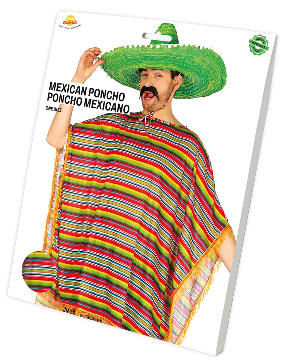 Mexicansk poncho – kostume til voksne