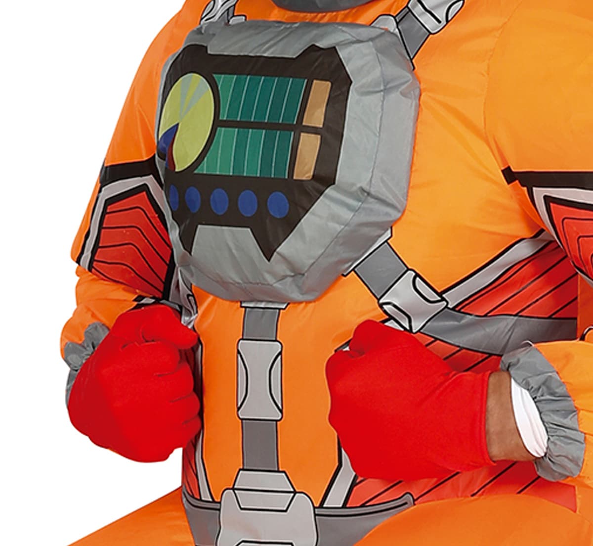 Oppusteligt raketkostume med astronaut