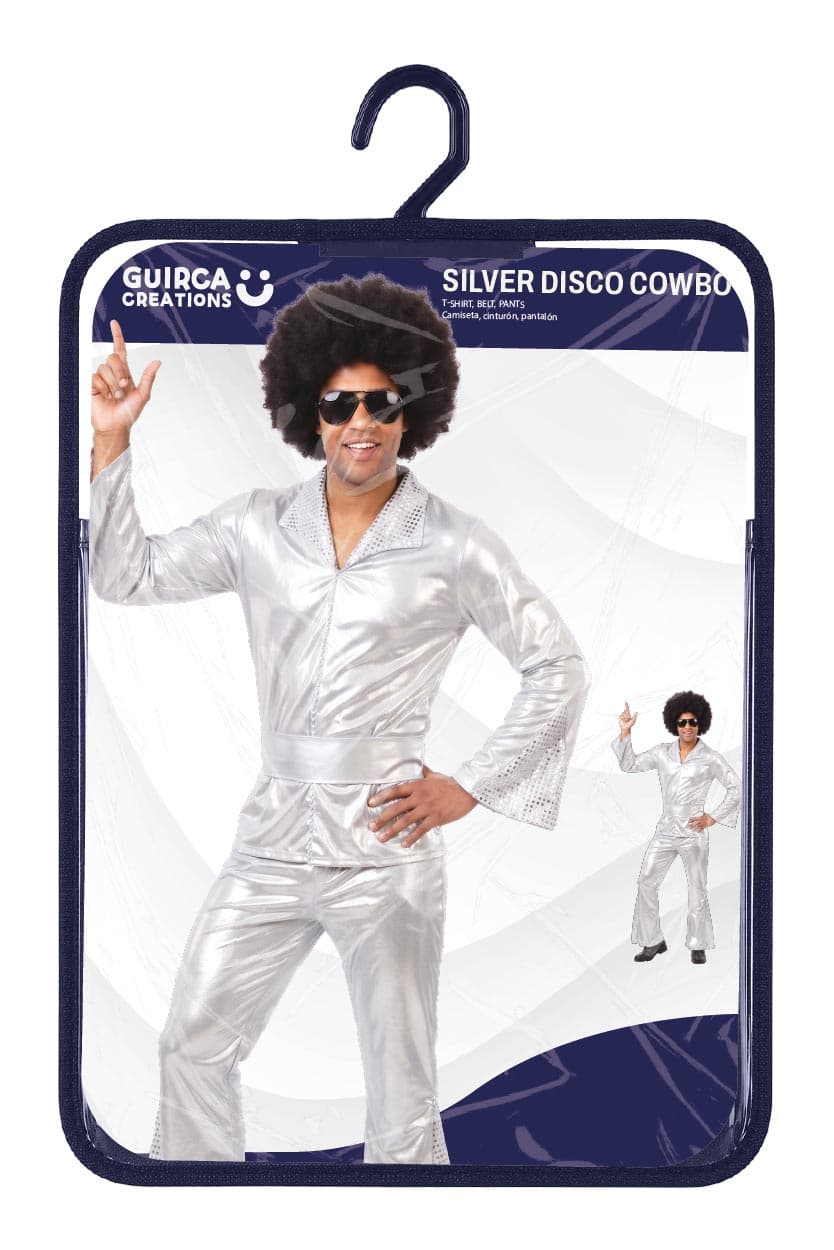Discocowboy i sølv – kostume til herrer