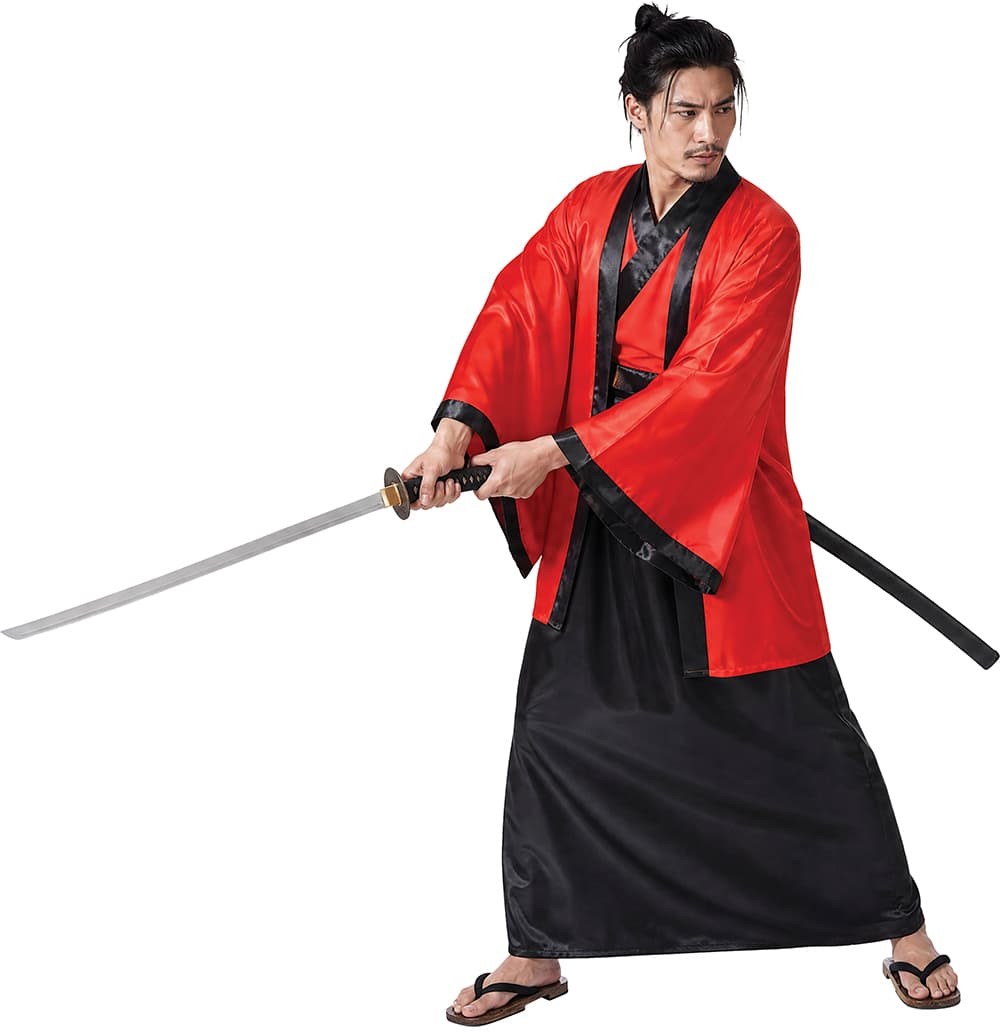 Rød kimono – kostume til herrer