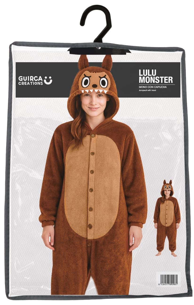 Brun Lulu-monsterpyjamas – kostume til damer