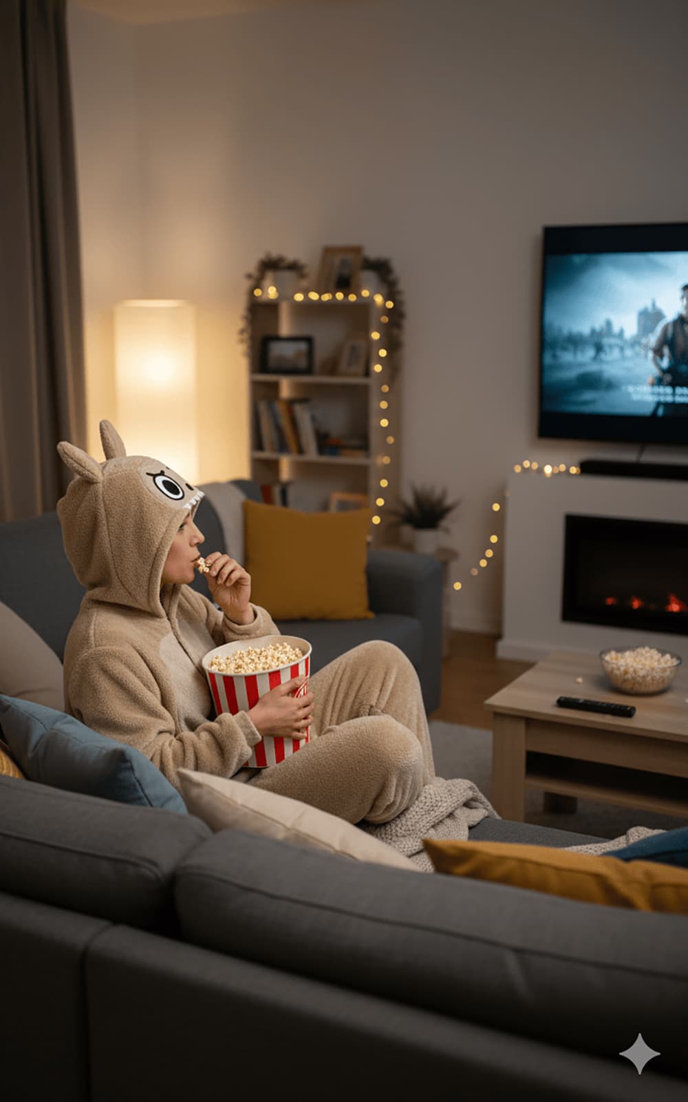 Beige Lulu-monsterpyjamas – kostume til damer