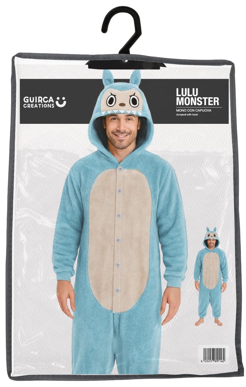 Blå Lulu-monsterpyjamas – kostume til herrer