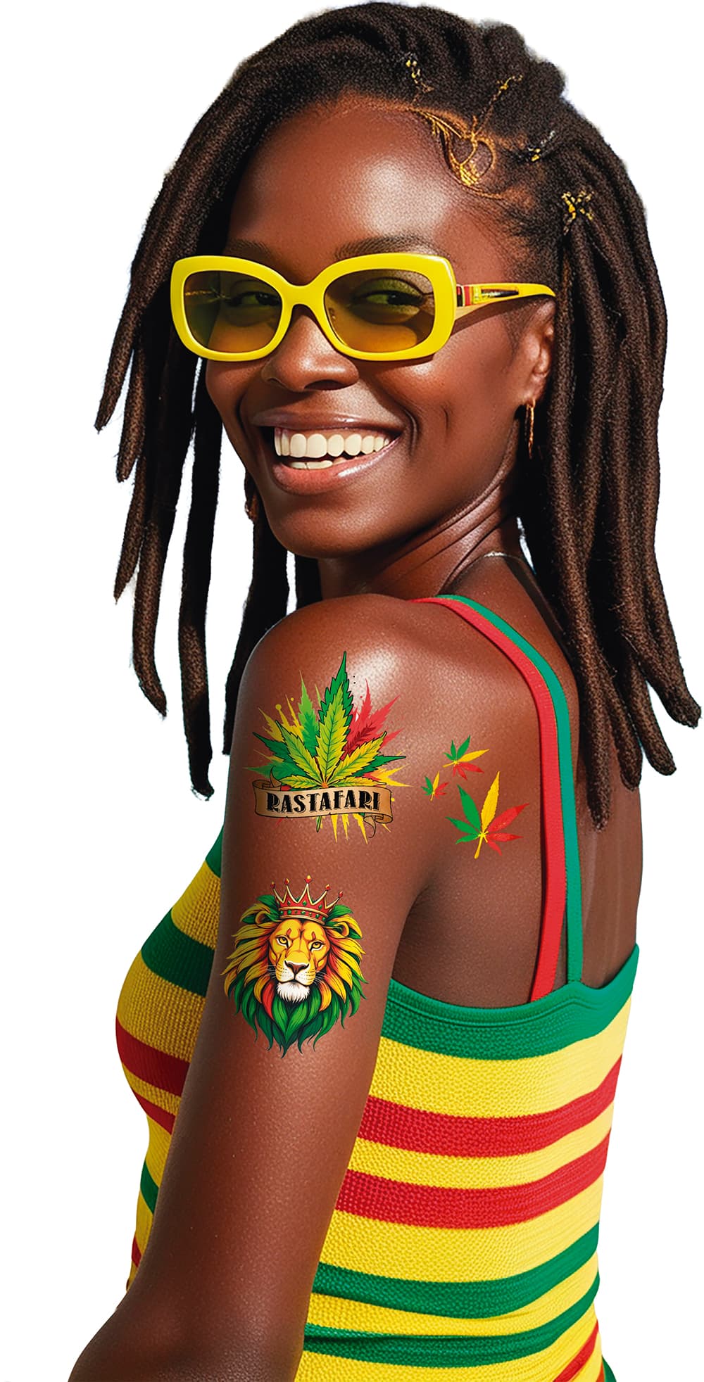 Jamaica-tatoveringsark 14 × 30 cm