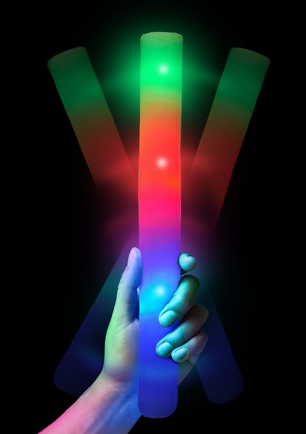 Flerfarvet LED-stav, 48 cm