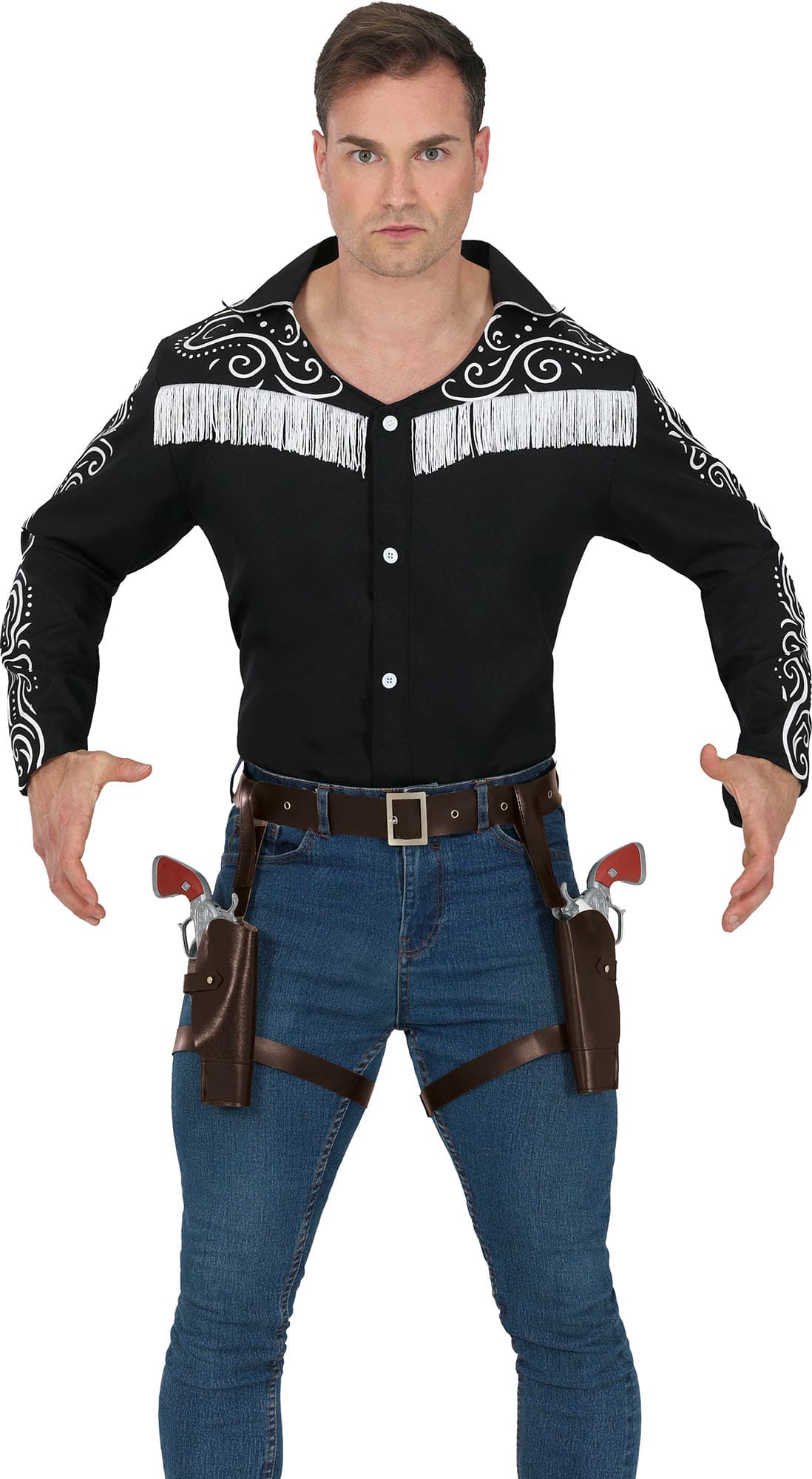 Dobbelthylstre med cowboypistoler, kunstlæder