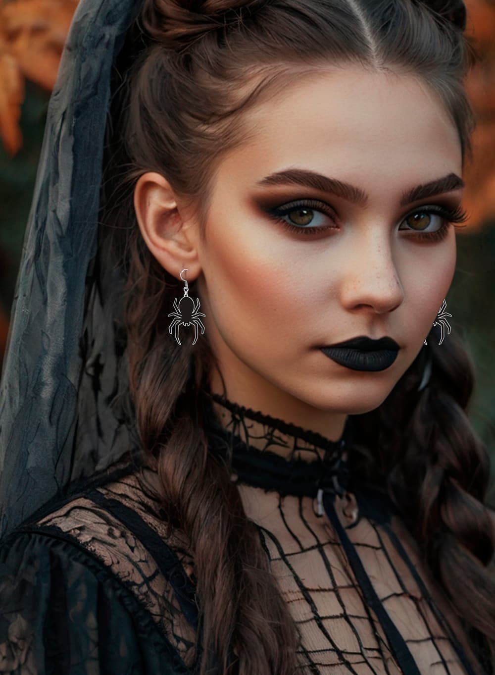 Halloween-øreringe, edderkopper