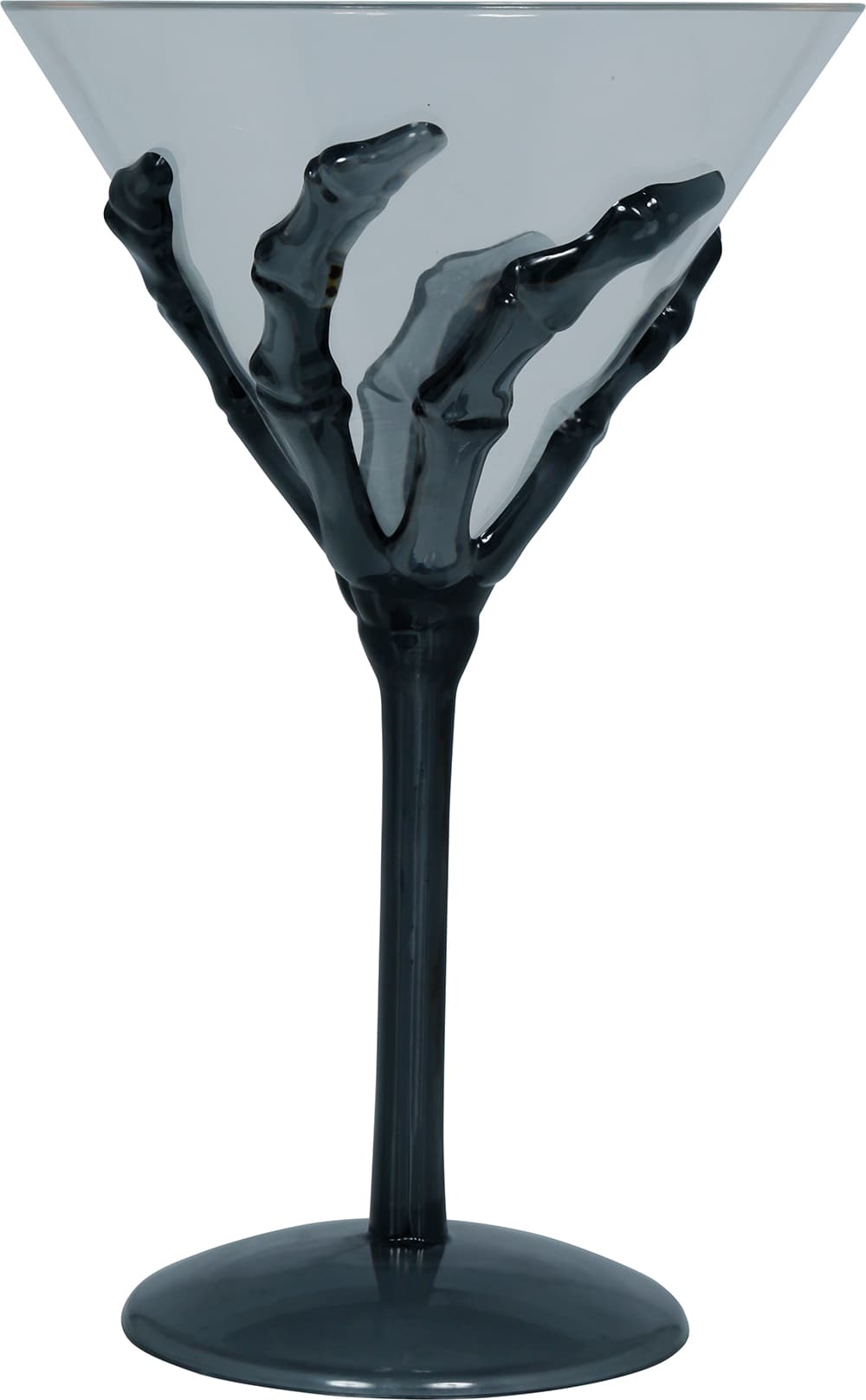 Cocktailglas med skelethånd, PVC, 18 cm
