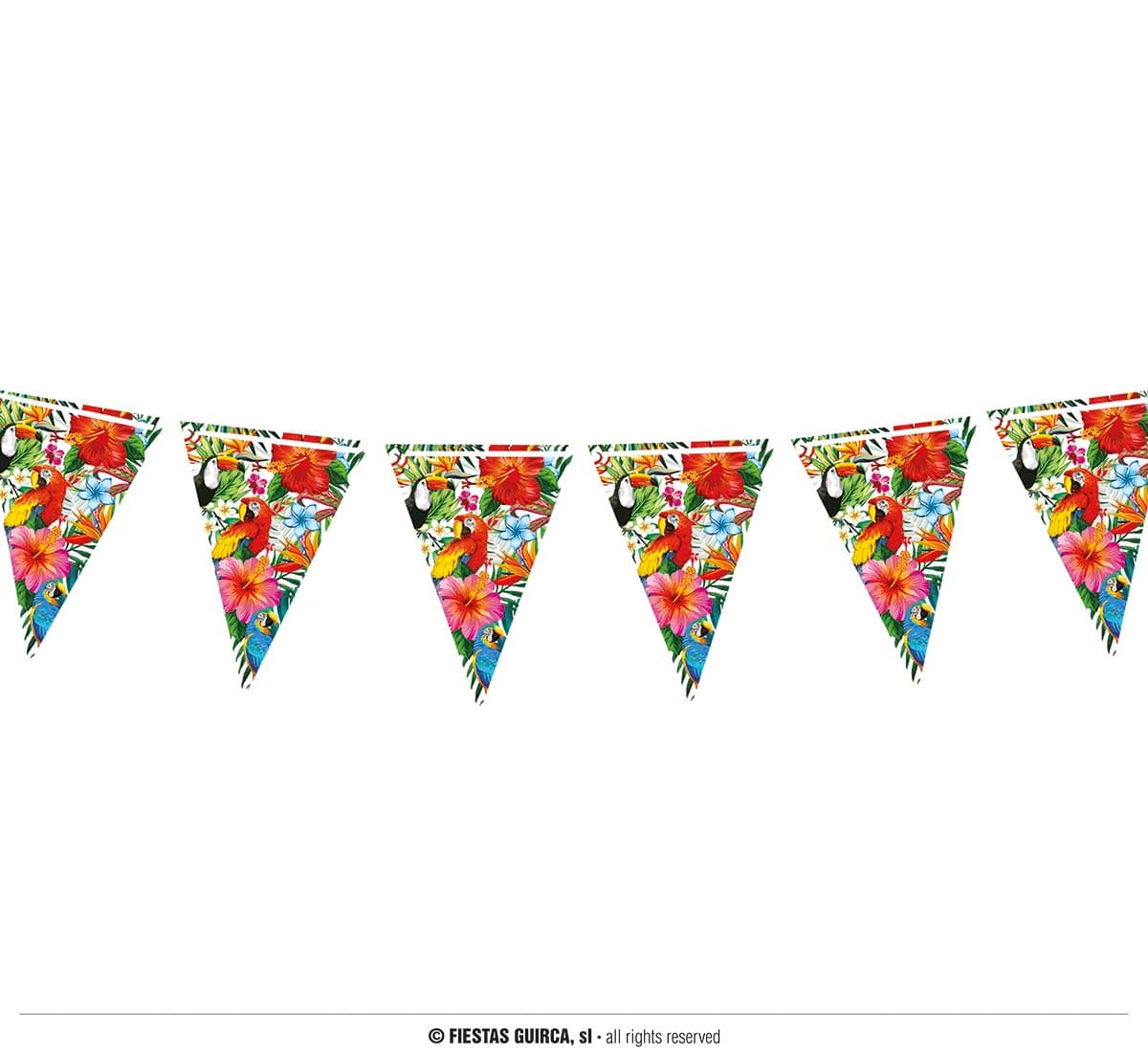 Vimpelguirlande Hawaii 300 cm, 19 × 27 cm, papir