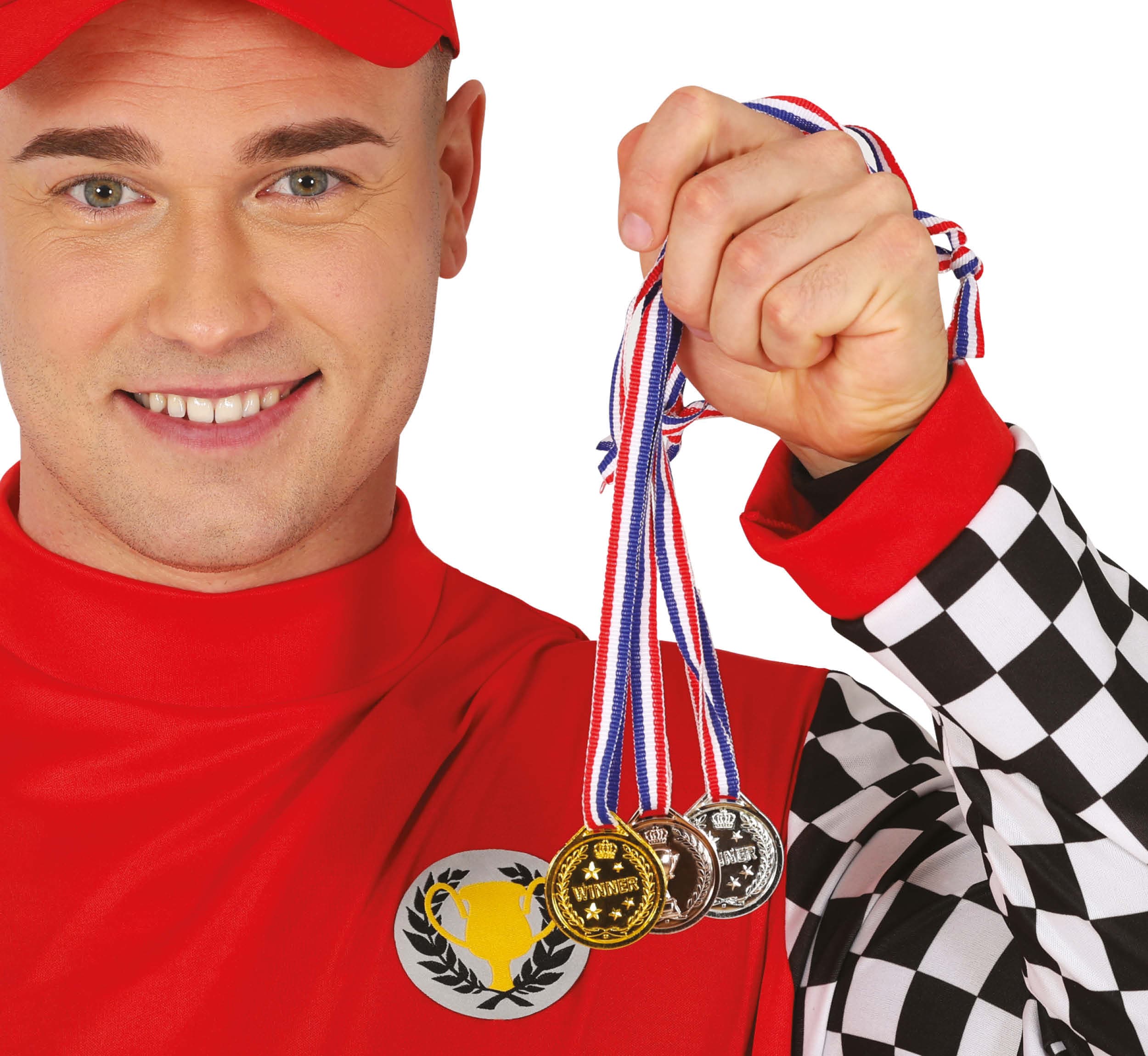 Sæt med 3 medaljer i bronze, sølv og guld 4 cm