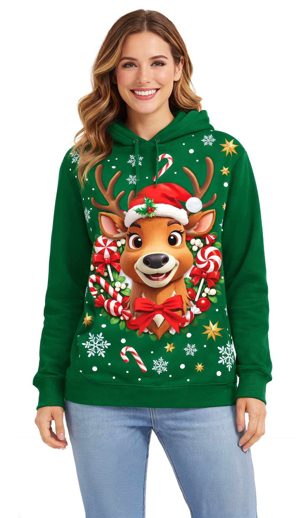 Rensdyrsweatshirt til damer