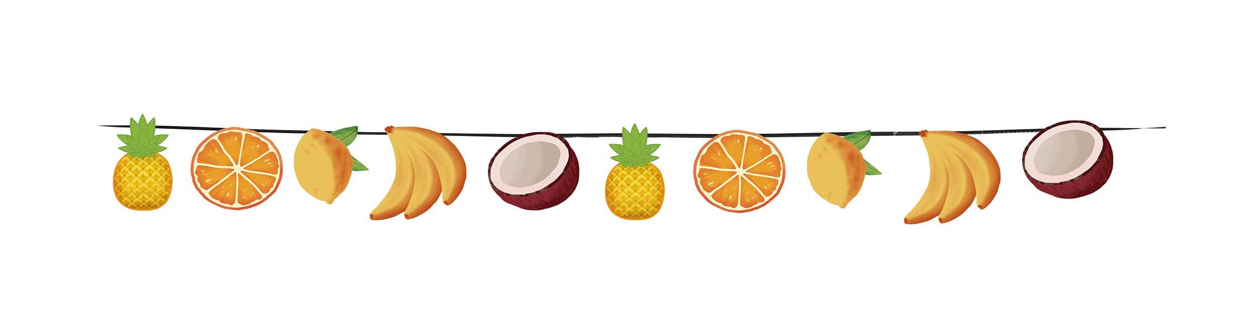 Frugtguirlande, 15 stk., 300 cm
