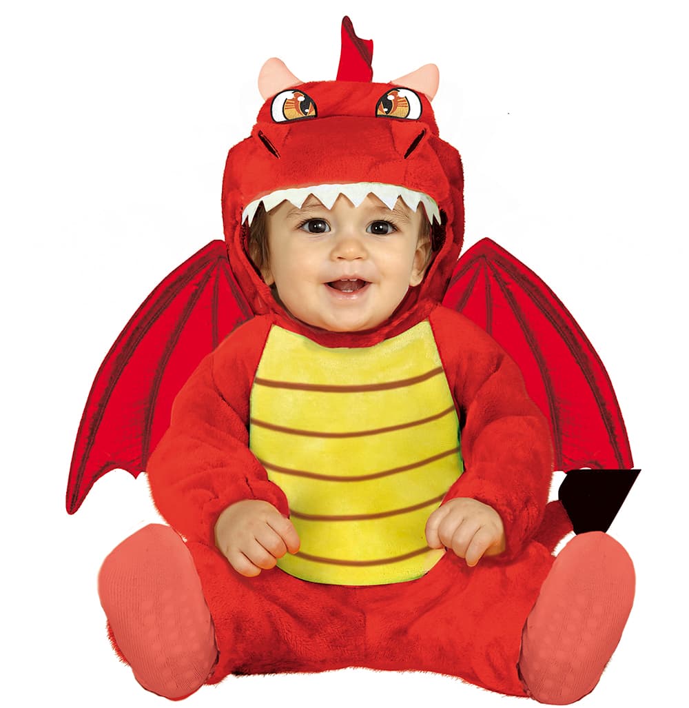 Drage – kostume til baby, rød