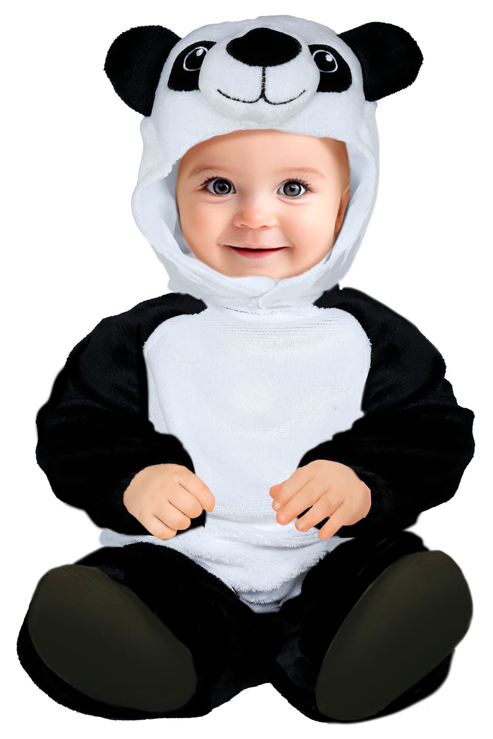 Panda – kostume til baby, hvid og sort