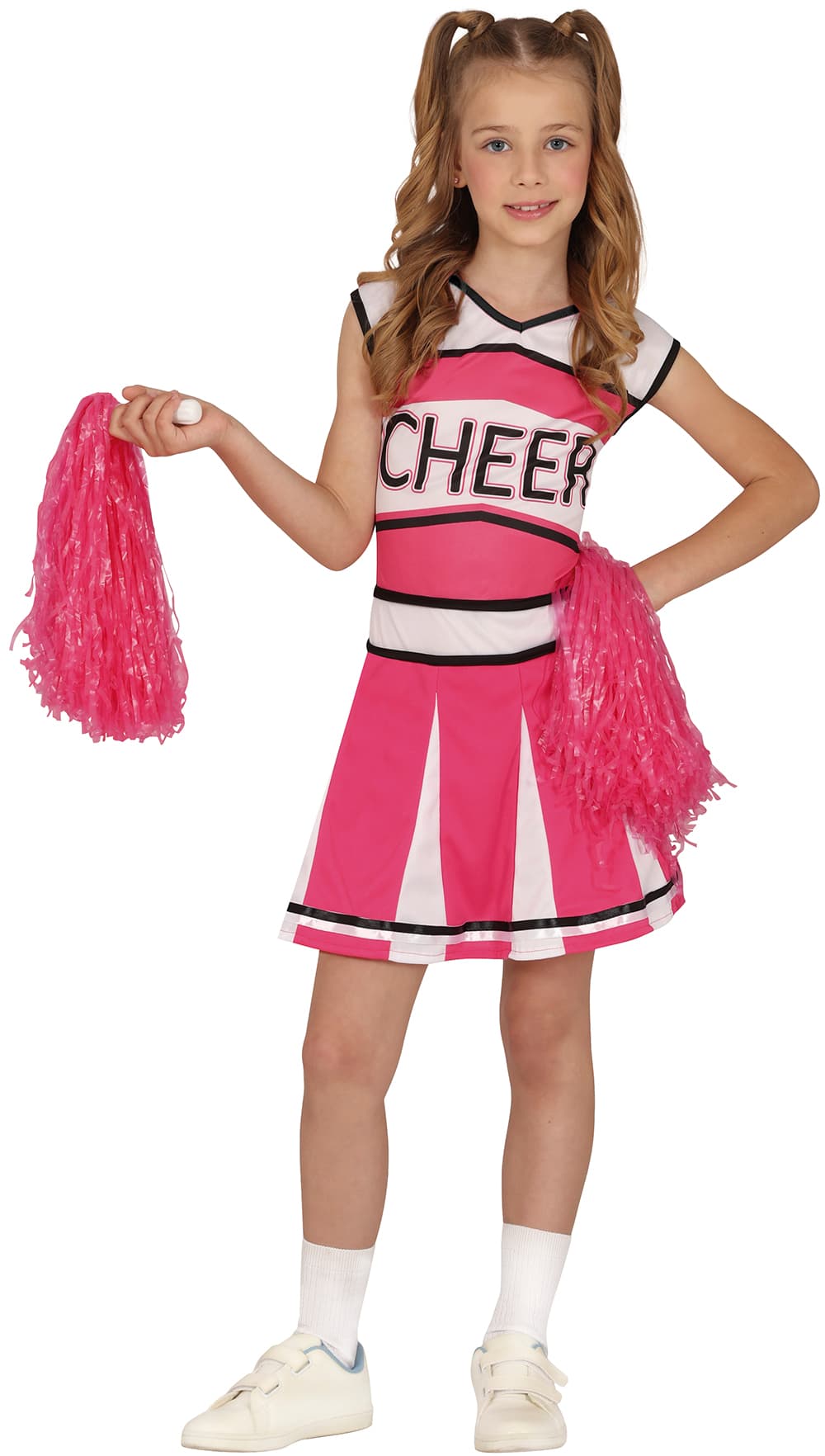 Lyserød cheerleader – kostume til piger