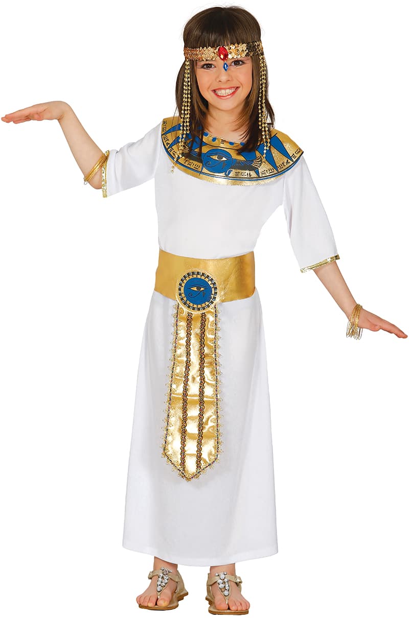 Egyptisk – kostume til piger, hvid og guld, model 83382