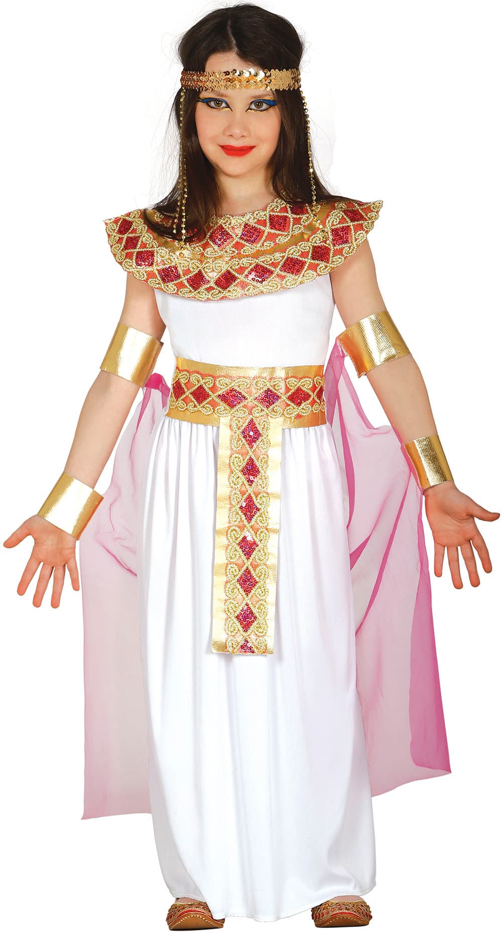Egyptisk – kostume til piger, hvid og guld, model 83767