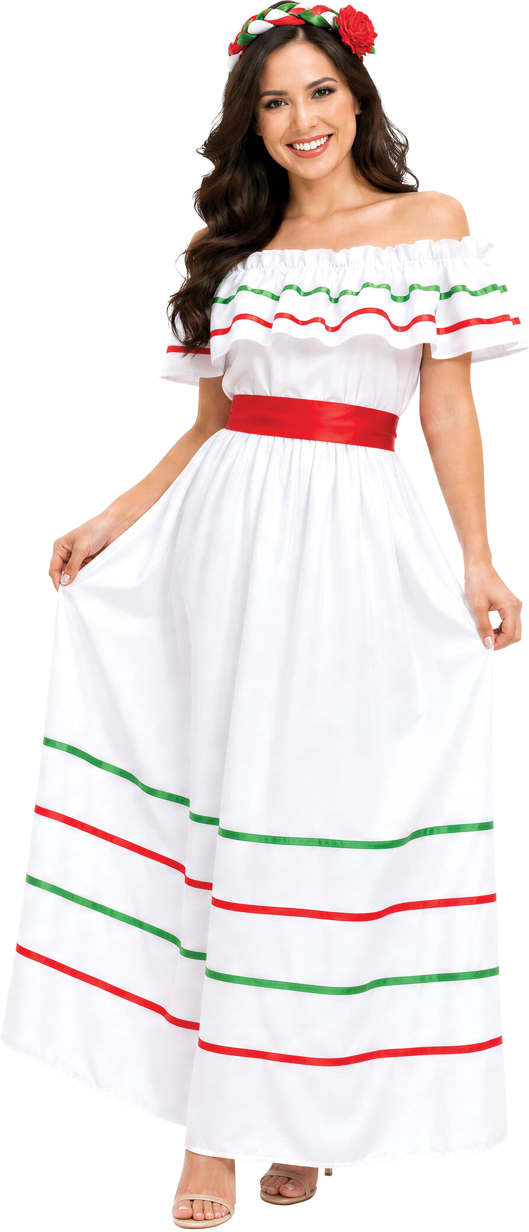 Mexicaner – kostume til damer, hvid