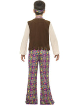 Hippie drengekostume med top og påsat vest.