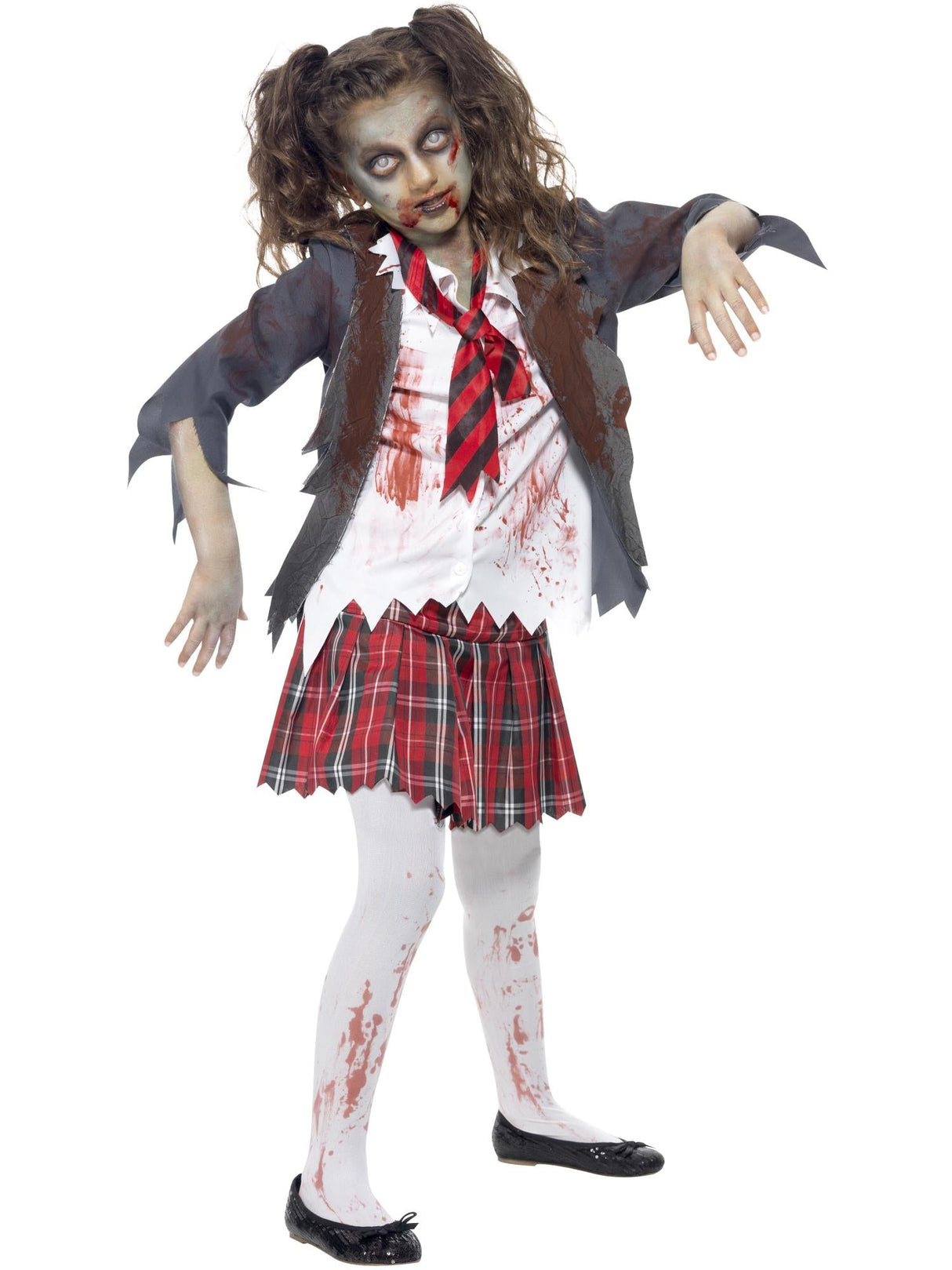 Zombie skolepigekostume