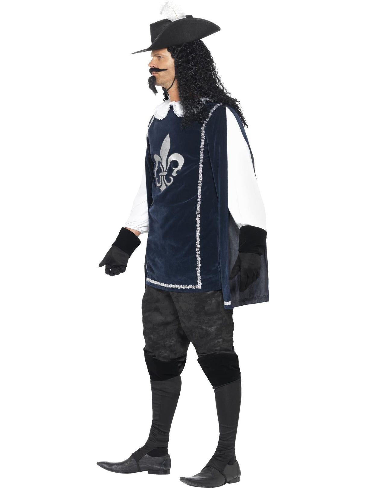 Musketerkostume til mænd, med top og hat